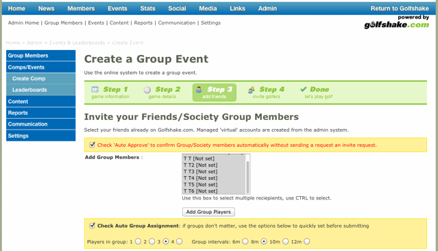 Group event group assigment